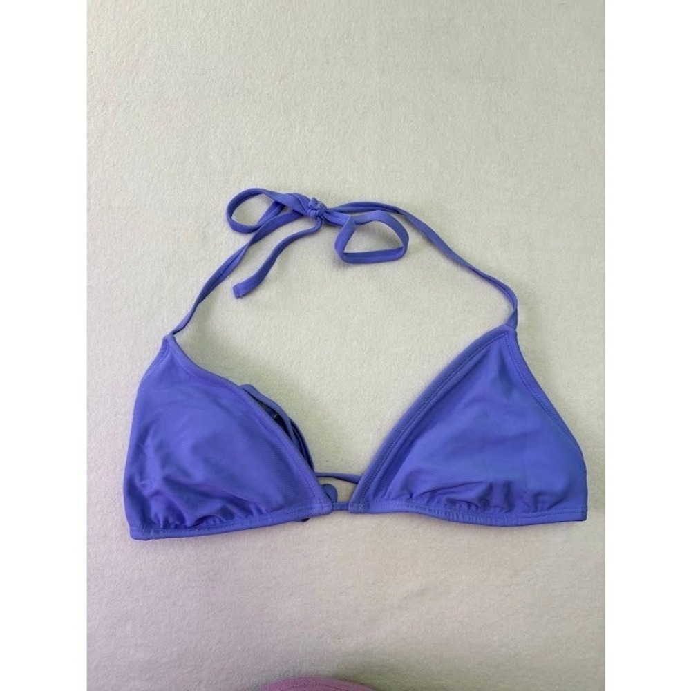 Wild Fable Bikini Top Womens XL Blue Triangle Halter Tie Back Solid